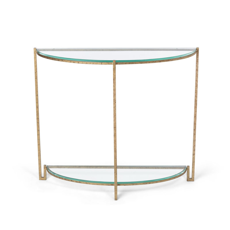 Country French 40.5'' W Glass Console Table