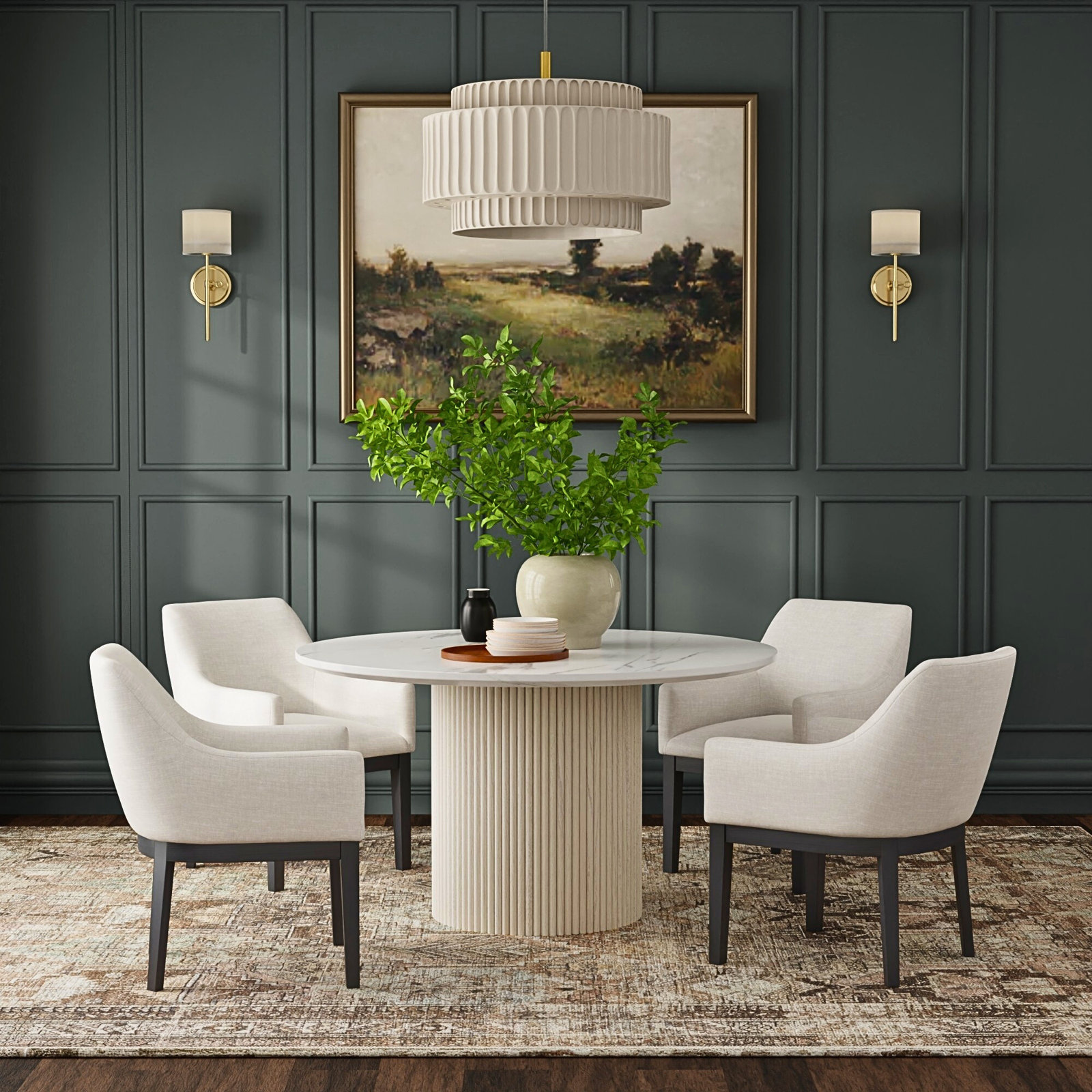 Fairmont 54" Dining Table, White