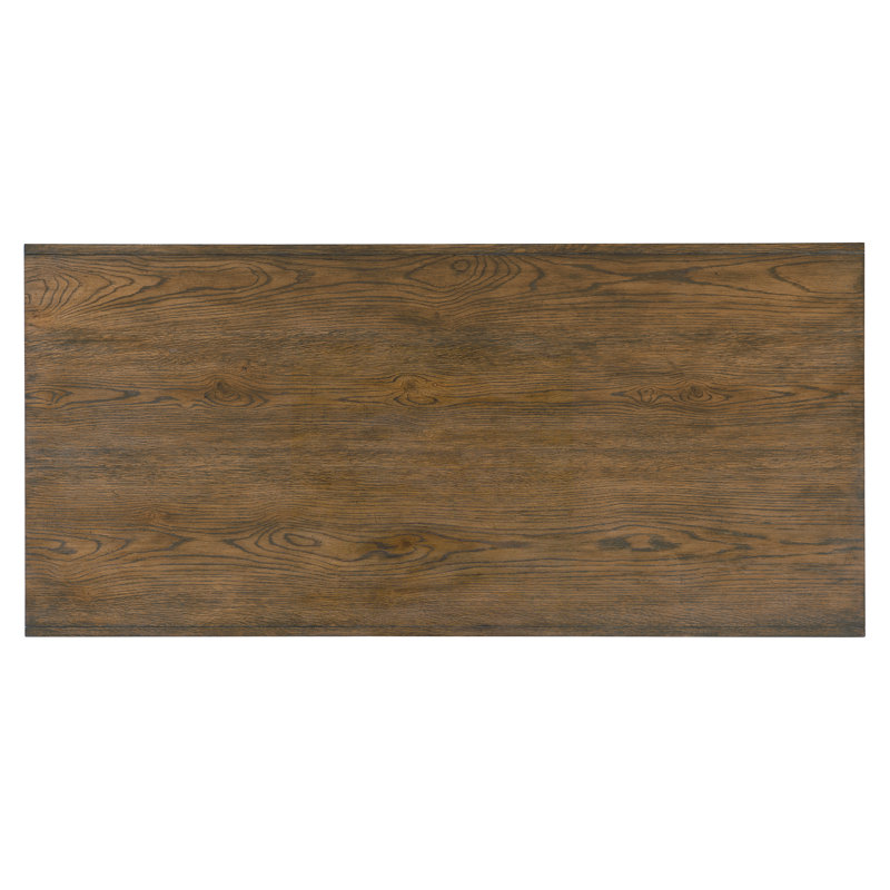 Sorrel Brown White Oak Writing Desk with Pewter Metal Base
