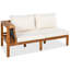 Ensemble de patio 4 pièces en bois d'acacia avec accoudoirs tissés, canapé en L, table basse et coussins pour la détente en plein air-45093536-45093539