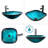 Handmade 16“ Square Glass Vessel Bathroom Sink with Water Saving Faucet-1437208066