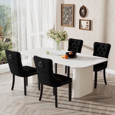 Elegant Marble MDF Dinning Table Set