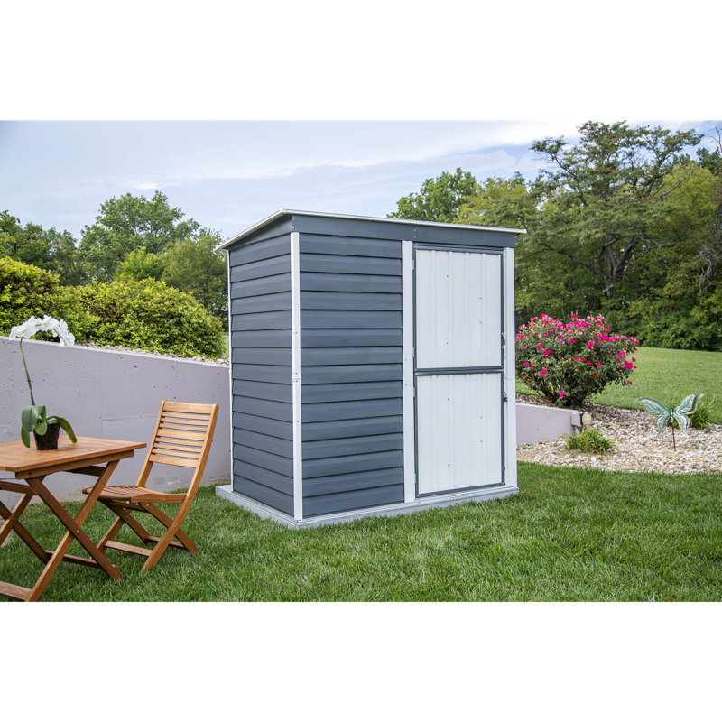 Remise de rangement d'extérieur en acier de 6 x 4 pi Shed-in-a-Box, gris anthracite galvanisé