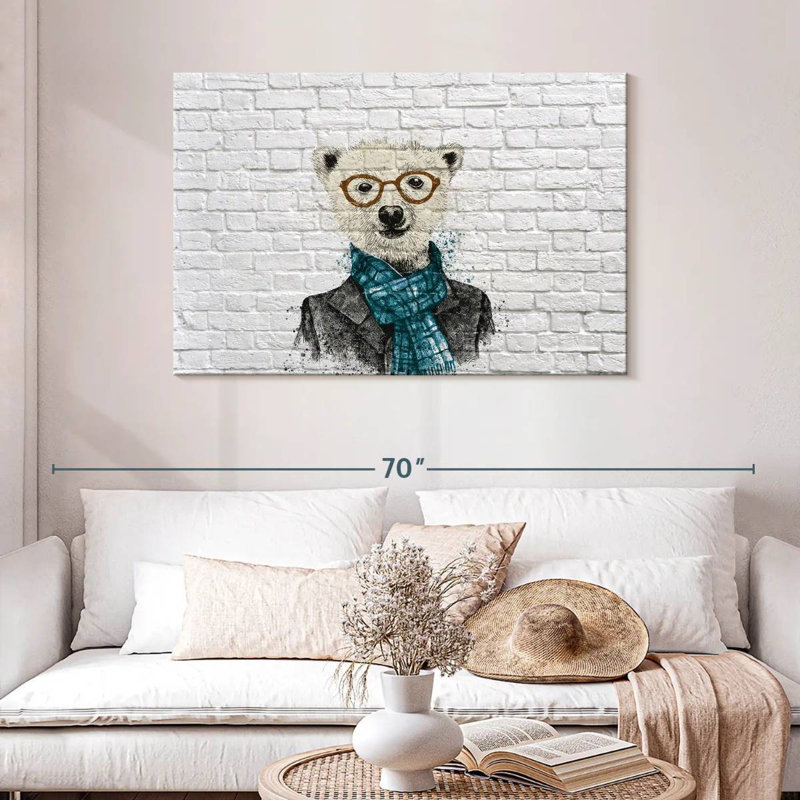 Brampt Dapper Polar Bear, 30" H x 45" W