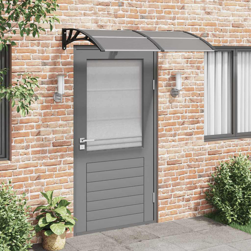 Door Canopy Black Polycarbonate 59.1 x 39.4 in Durable Outdoor Door Rain Shade, Black