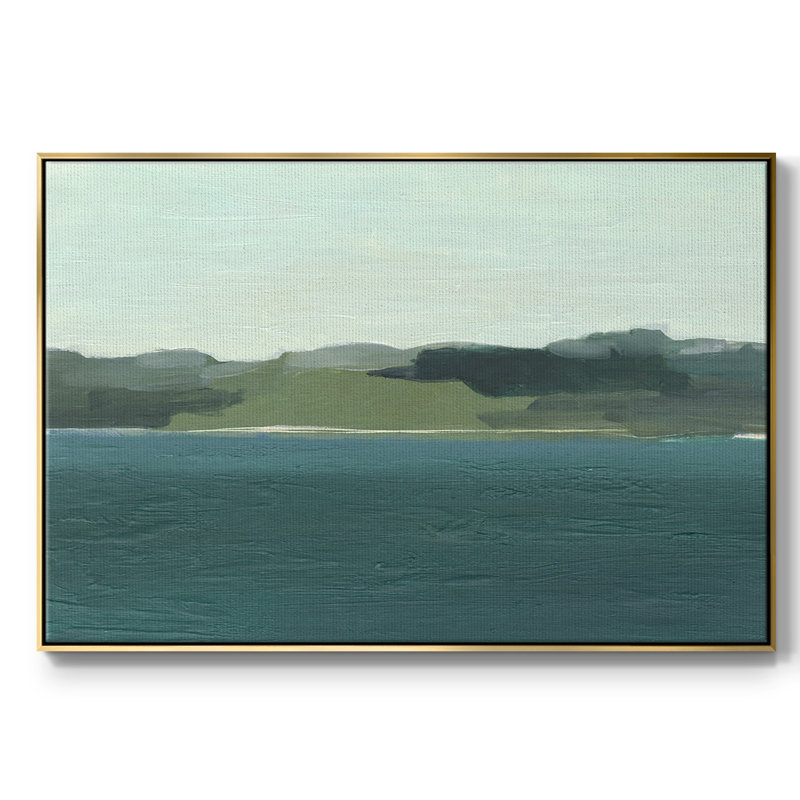 Calming Lake View I, reproduction d'art sur toile, H 17 po x l 25 po x P 2 po, Or