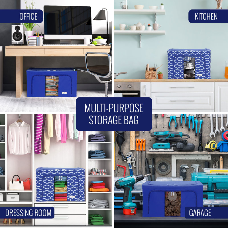 OrganizeMe Fabric Bin, Blue Cobalt