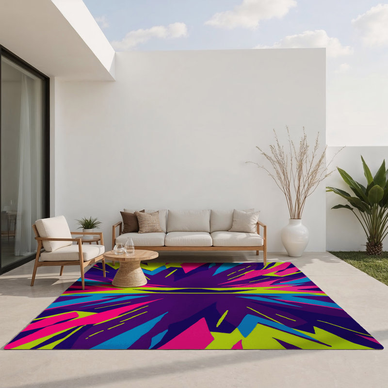 Tapis intérieur et extérieur Neon Shadows, Rectangle 5 pi x 7 pi