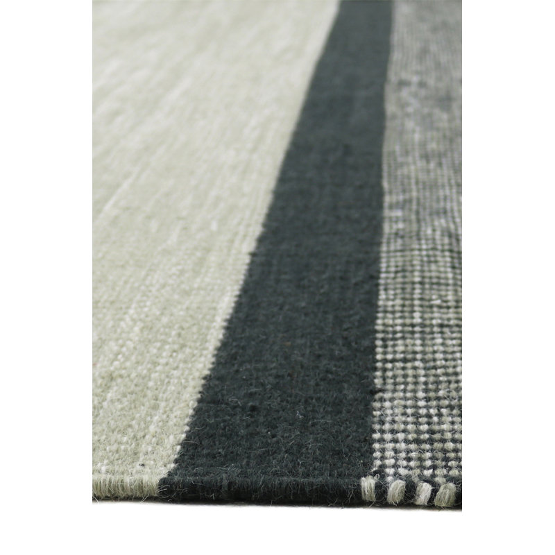 Mildaras Striped Wool Hand Woven Area Rug, Rectangle 140 x 200cm
