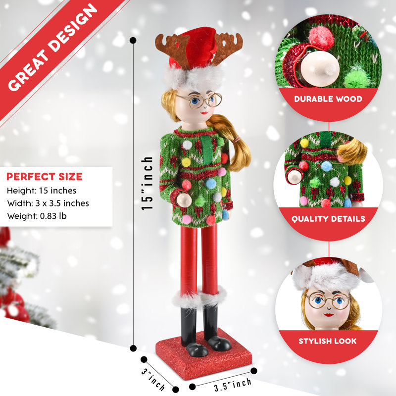 Ugly Sweater and Reindeer Hat Nutcracker