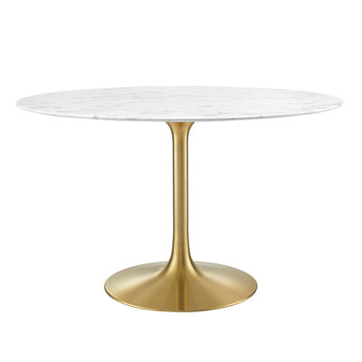 Lippa Round Gold Marble Dining Table -  Modway, E EEI-1659-WHI-48