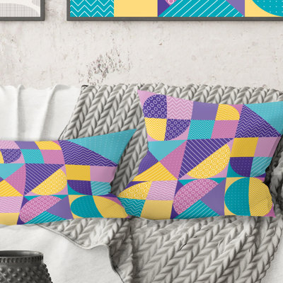 Geometrical Pastel Abstract I - Mid-Century ModernPrinted Throw Pillow