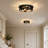 2 Pack 4-Light Matte Black Industrial Flush Mount Ceiling Light