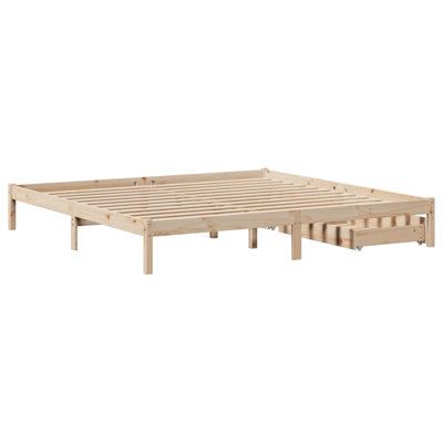 Solid Wood Storage Bed