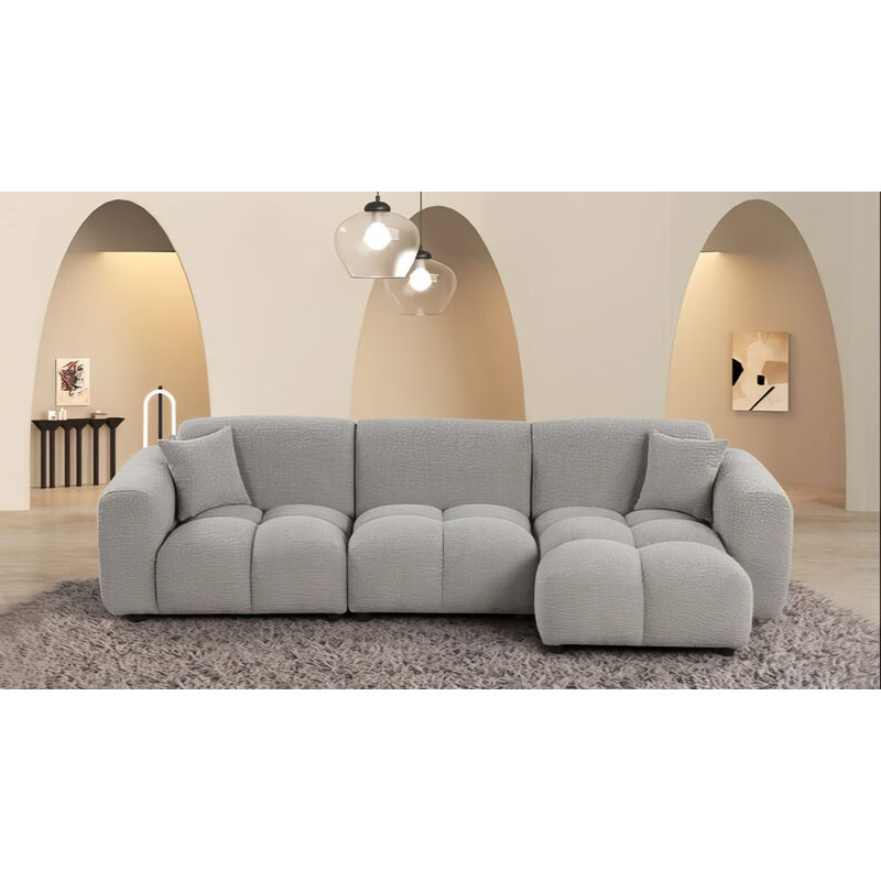 Bella Sectional, Gray Boucle