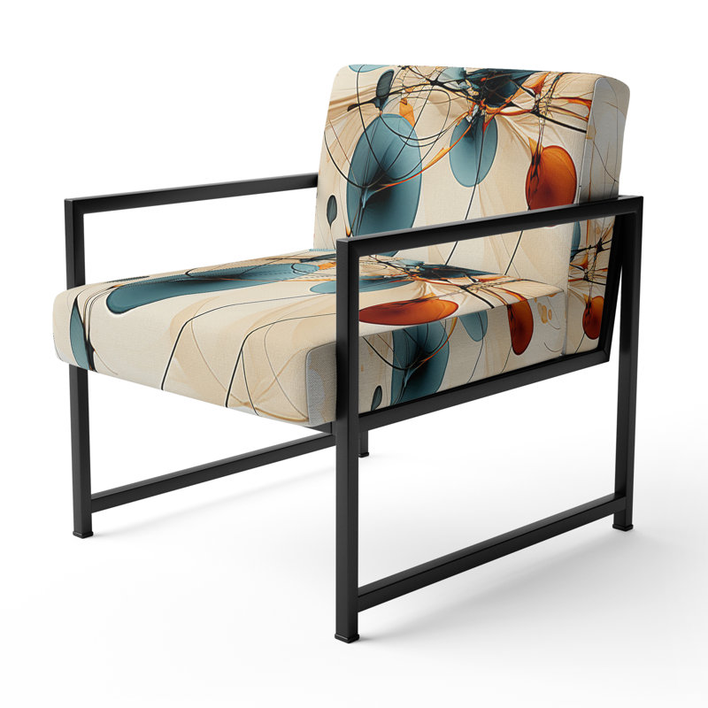 Chaise d'appoint décorative abstraite sarcelle orange sarcelle II, Noir