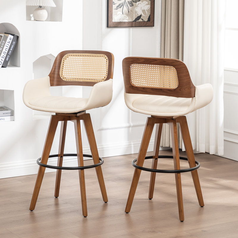 Derek Swivel Bar Stool, Bar Stool (76.2cm Seat Height), Beige