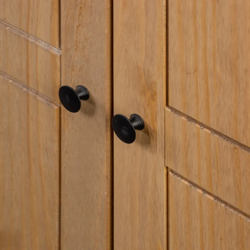 Byron 2 Door Solid Wood Wardrobe, Natural Wood