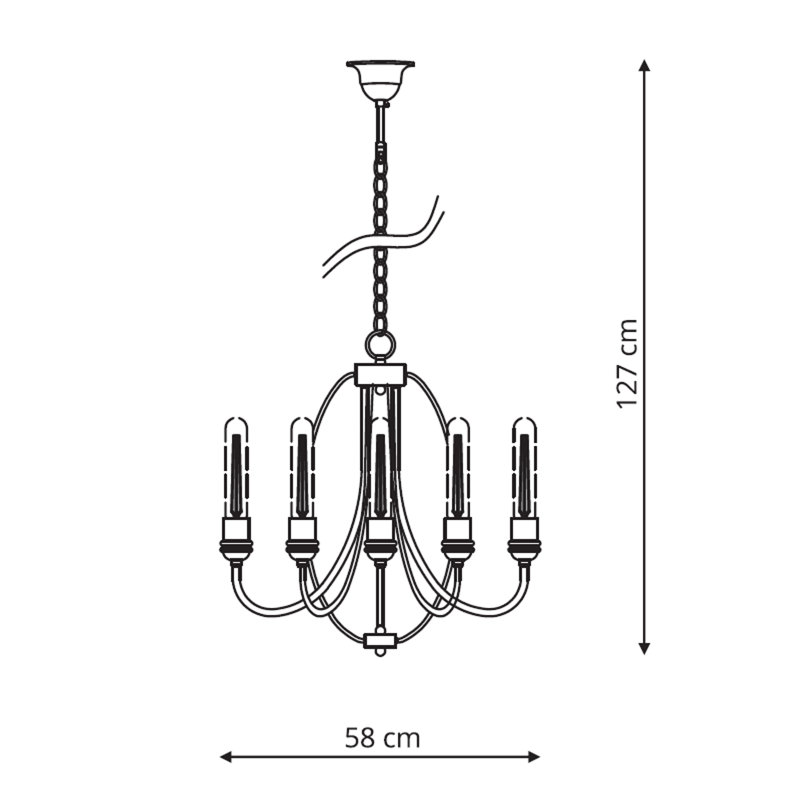 Mischa 5 - Light Candle Style Chandelier