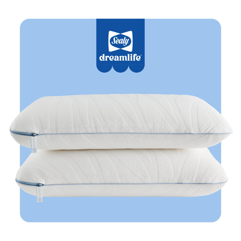 Sealy Dreamlife Standard White Memory Foam Pillow Set