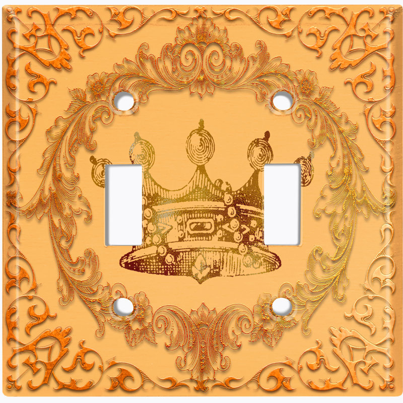 Patterned 2 - Gang Toggle Light Switch Standard Wall Plate