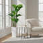 Plante tropicale artificielle avec grand pot à fleurs blanc pour le vestibule du salon