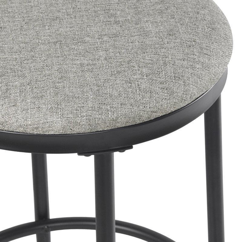 Ebern Designs Upholstered Metal Barstool, Gray