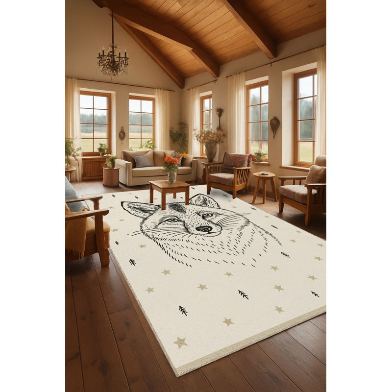 Tapis tissé à la crème Mosso, 2 pi 6 po x 4 pi 11 po