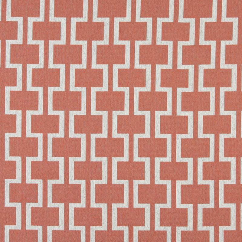 Tissu de lin géométrique, Orange 2