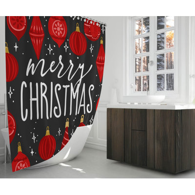 Rideau de douche ultramince Ornaments Merry Christmas