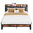 Upholstered Bed Frame with Storage Headboard and Charging Station, Solid and Stable, Noise Free, No Box Spring Needed, Easy Assembly-1518619328