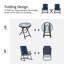 Ensemble de mobilier d'extérieur 3 pièces avec table basse en verre et 2 chaises berçantes pliantes et rembourrées
