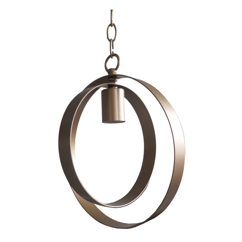 Luminaire suspendu géométrique 1 lumière Blanchette, Feuille d'or