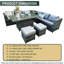 Rattan Wicker 8 - Person Garden Lounge Set with Cushions