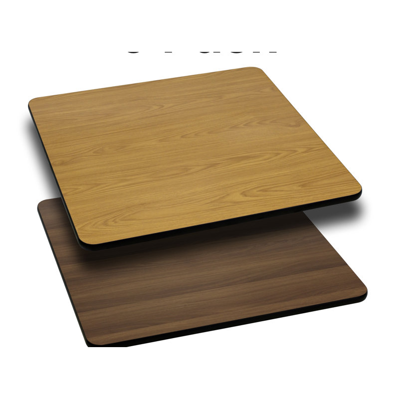 Klanke Square Table Top with Reversible Laminate Top, 24" L x 24" W, Black/Mahogany
