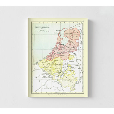 Europe Netherlands 1702 - Gardiner 1902, European Map Poster, Rustic Home Studio Decor, Classroom Wall Art, Framed Geography Decor
