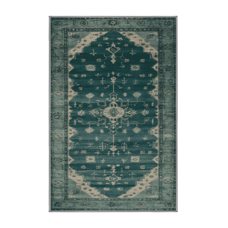 Machine Washable Overdyed Gray Area Rug, Rectangle 5' x 7'