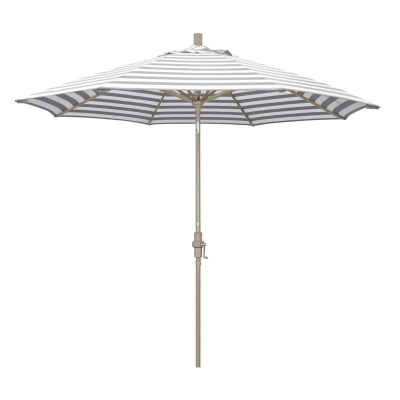 Parasol 9" Market, Rayure Cabana grise / blanche