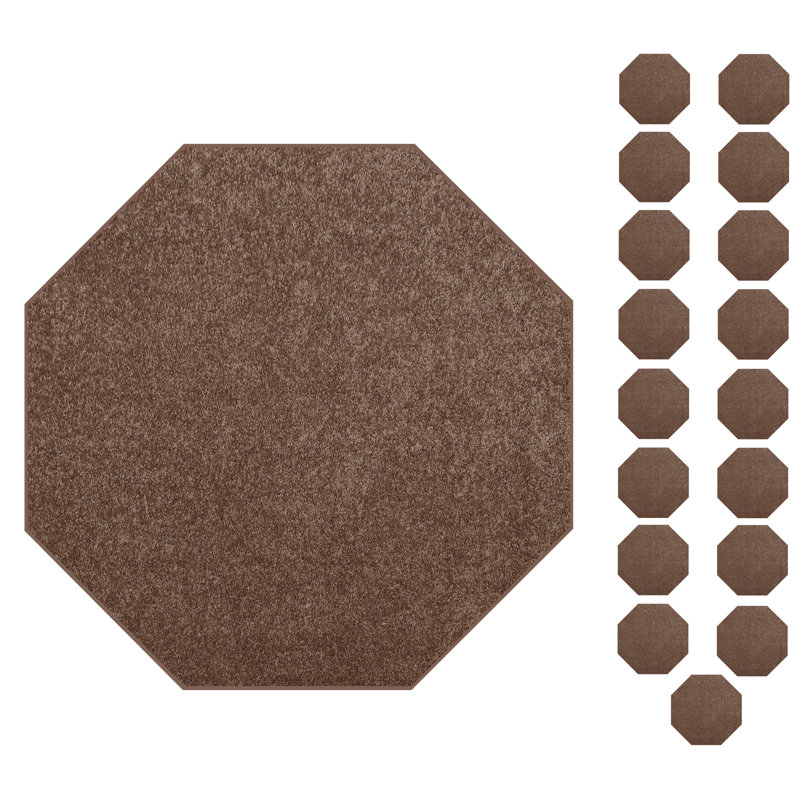 Ensemble de tapis d'intérieur / extérieur en polyester touffeté à la machine Barcomb, Octogone 3 pi x 3 pi