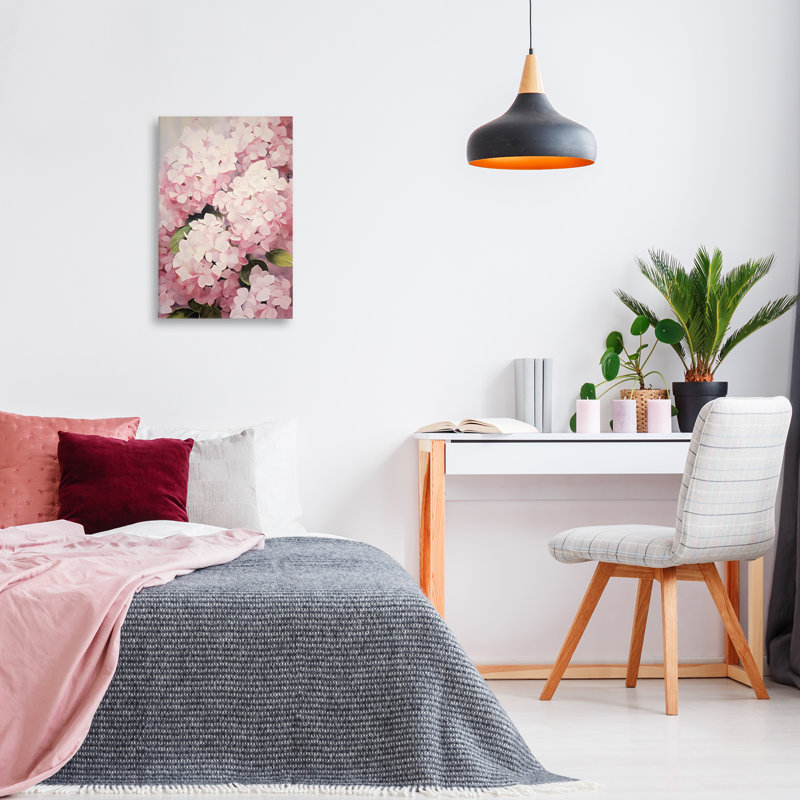 Art sur toile Blush Pink Hydrangeas par Petals Prints Design, H 24 po x l 16 po