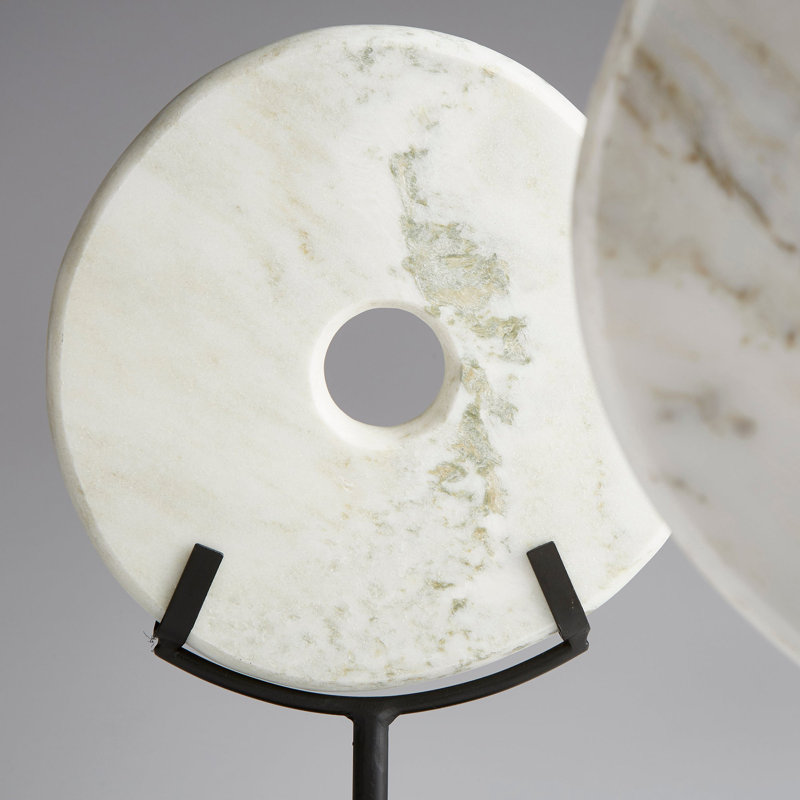 Disk on Stand Sculpture, 13.5" H x 9" W x 4.25" D