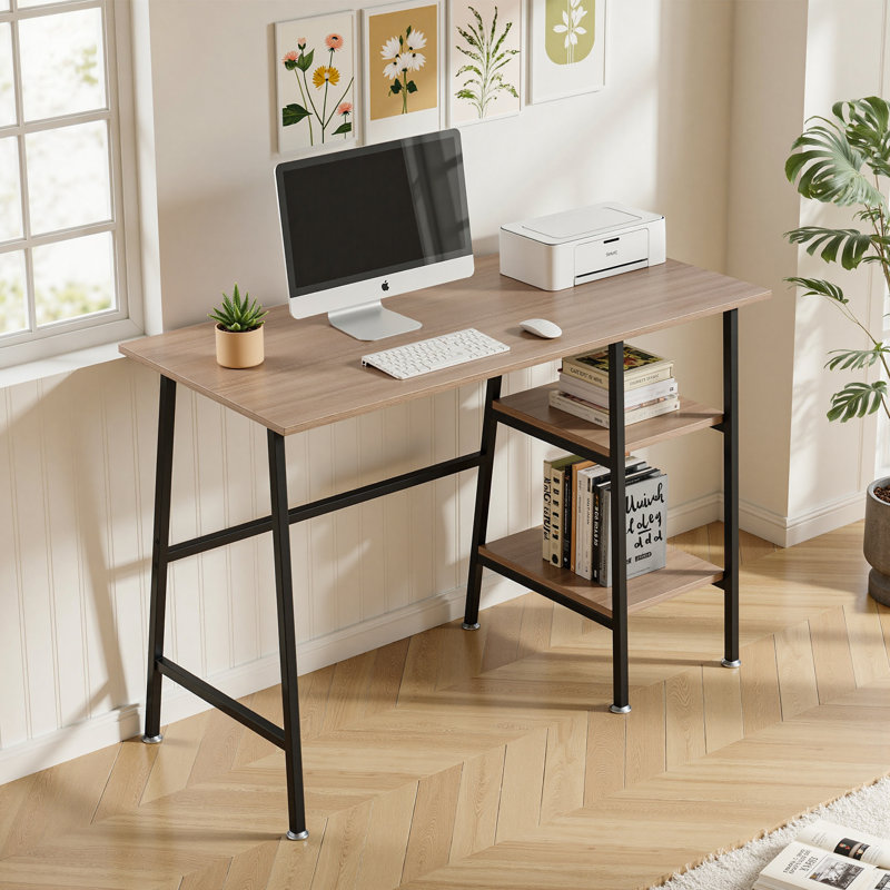 Coyer Iron Writing Desk, Natural