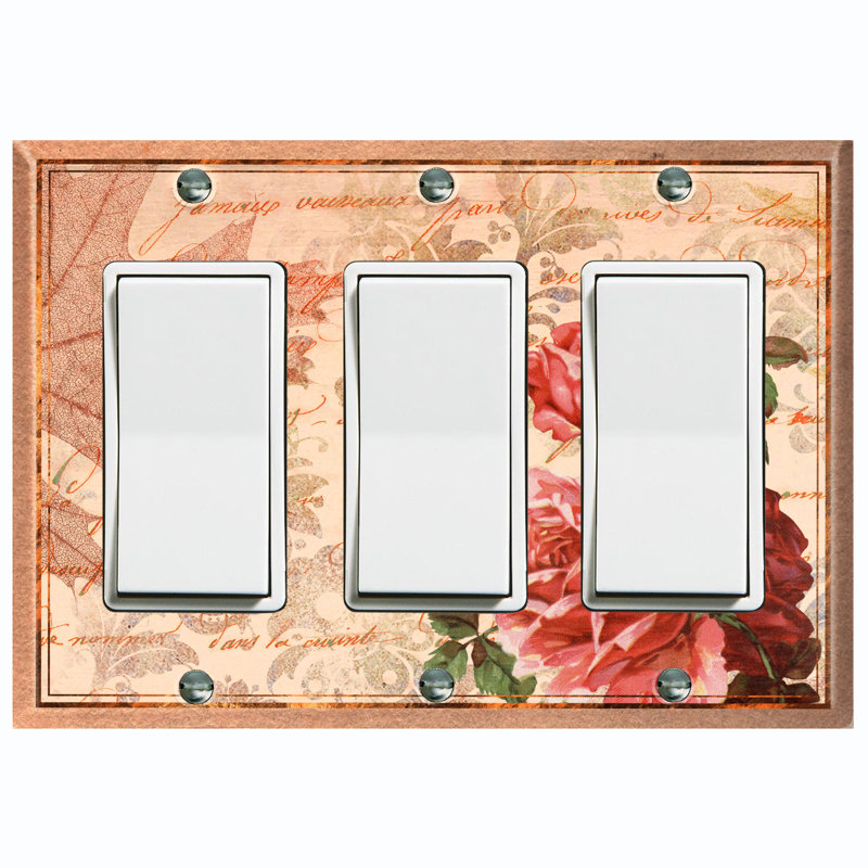 Patterned 3 - Gang Toggle Light Switch Standard Wall Plate