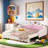 Extending Upholstered Daybed With Led Lights And Crown Headboard-678356269