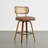 Upholstered Swivel Counter Stool with Walnut Bentwood Frame-1421553971-1421055075