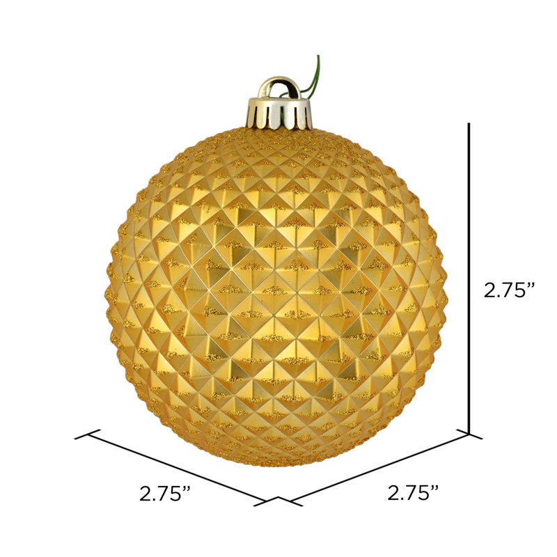 Ornement boule Durian Glitter, Miel doré