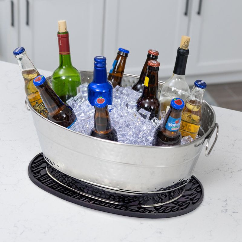 Brayden Studio® Colt Beverage Tub with Party Mat, Silver