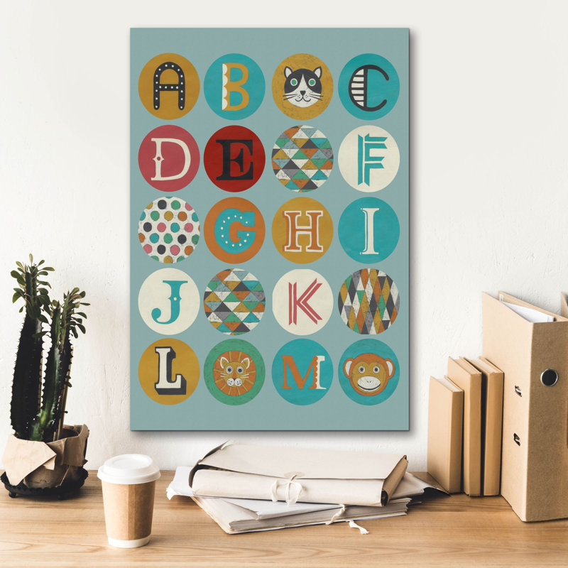 Toile épique Graffiti «Luciens Alphabet 1» par Chariklia Zarris, 18 po x 26 po