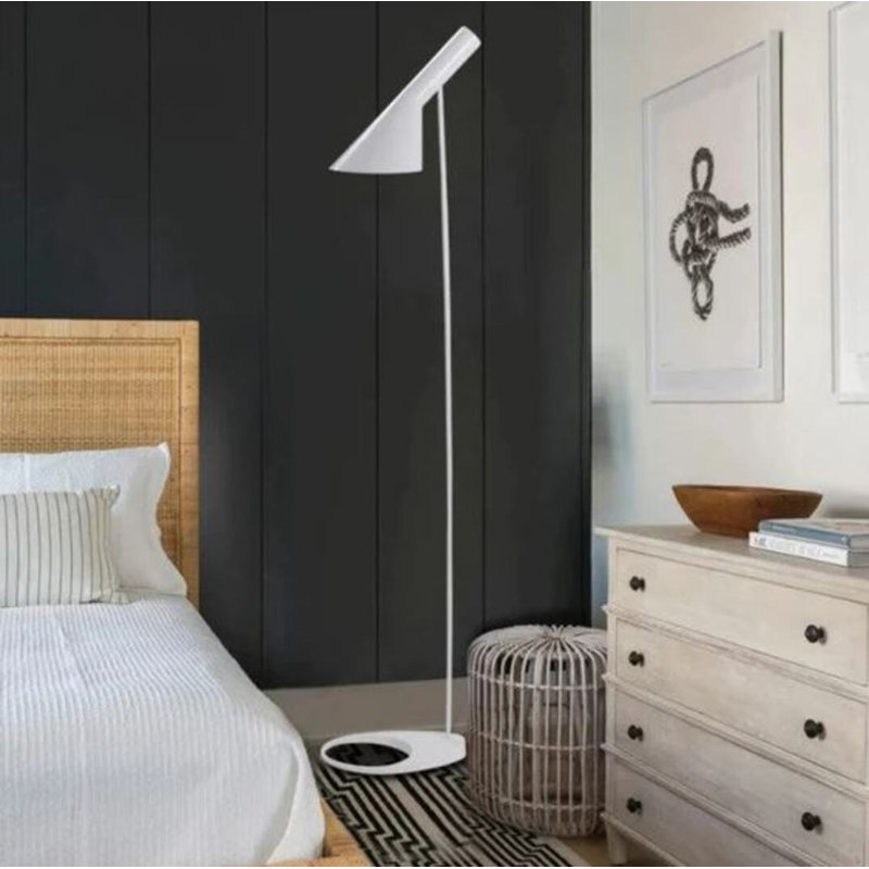 Lampe sur pied Polanco, Blanc, Blanc