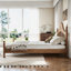 Lit plateforme avec tête de lit chic, structure en bois massif, support à lattes, pas de sommier tapissier, conception basse à terre-130155209-130155207